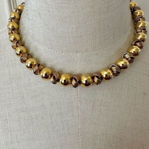 Talbots gold beaded knot necklace